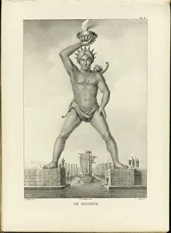 The Colossus of Rhodes. Artist: Witdoeck, Petrus Josephus (1803-1840) The Colossus of Rhodes. Artist: Witdoeck, Petrus Josephus (1803-1840)