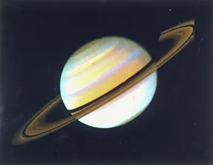 Planet Prints: Colour-enhanced view of Saturn, 1980