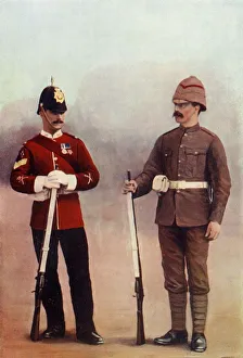 Topee Collection: Colour-Sergeant and Private (in Khaki), Gloucester Regiment, 1900. Creator: Gregory & Co