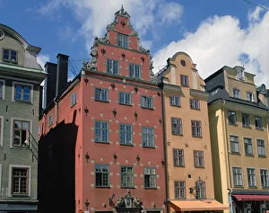 Gamla Stan Prints: Colourful houses, Gamla Stan, Stortorget Square, Stockholm, Sweden
