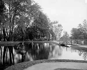 Wooden Bridge Prints: Colt Memorial Park, Hartford, Conn. c1907. Creator: Unknown
