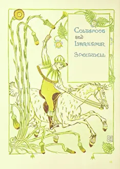 Wild Flower Prints: Coltsfoot and Larkspur, Speedwell, 1899. Creator: Walter Crane