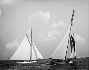 Ng Herreshoff Prints: Columbia & Shamrock, c1899. Creator: Johns Johnston