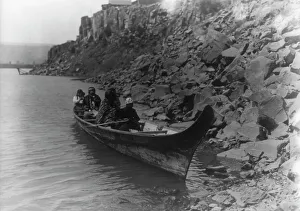 Washington State United States Prints: On the Columbia-Wishham (i.e. Wishram), c1910. Creator: Edward Sheriff Curtis