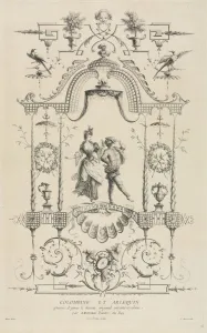 Columbine and Harlequin. Creator: Jean Moyreau (French, 1690-1762)