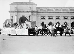 Float Prints: Columbus Memorial. Parade At Unveiling