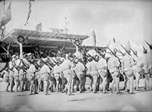 Columbus Fountain Prints: Columbus Memorial. Parade At Unveiling