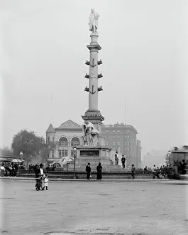 Plaza Prints: Columbus Monument, New York, ca 1900. Creator: Unknown