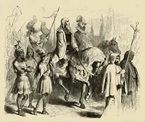 Captives Gallery: Columbus and his Train Entering Barcelona, (1877). Creator: Felix Octavius Carr Darley