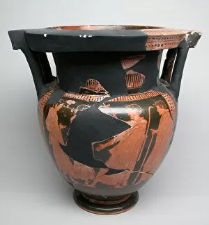 Archaic Collection: Column-Krater (Mixing Bowl), about 450 BCE. Creator: Painter of London E 489