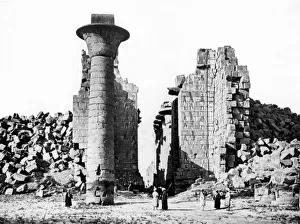 Henri Bechard Prints: Column and ruins, Nubia, Egypt, 1887. Artist: Henri Bechard