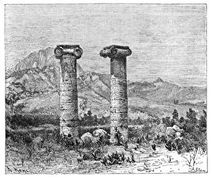Images Dated 21st February 2008: Columns of the Temple of Cybele, Sardes (Sardis), Turkey, 1895