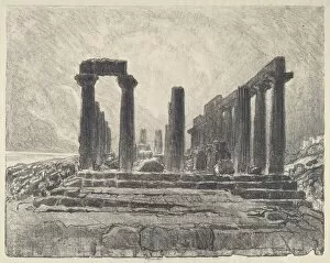 Agrigento Collection: Columns of the Temple of Juno, Girgenti, 1913. Creator: Joseph Pennell