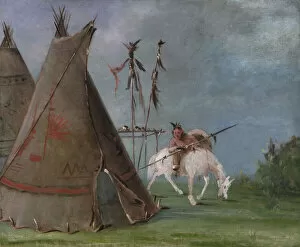 Plains Indian Gallery: Comanche Lodge of Buffalo Skins, 1834-1835. Creator: George Catlin