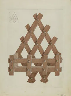 Rack Prints: Comb and Brush Rack, c. 1936. Creator: James M. Lawson