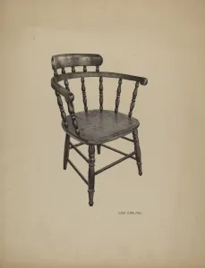 Wood Carving Gallery: Comb Back Chair, c. 1940. Creator: Claude Marshall