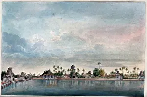 Holy Prints: Combaconum: the holy tank at the Shiva temple in Combaconum