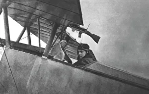 Fighter Ace Prints: Combat Aerien; Guynemer; Le jeune heros sur son Nieuport de Chasse, 1917. Creator: Unknown