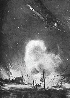 Combat Aerien; La Guerre Aerienne sur le front Britannique; Bombardement de nuit a l'arriere... 19 Creator: Joseph Simpson
