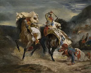 Byron Of Rochdale Gallery: The Combat of the Giaour and Hassan, 1826. Creator: Eugene Delacroix