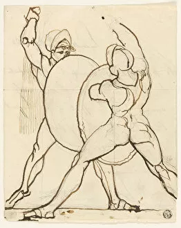Fussli Heinrich Gallery: Combat of Two Greeks, c. 1805. Creator: Henry Fuseli