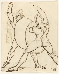 Fuseli Henri Collection: Combat of Two Greeks, c. 1805. Creator: Henry Fuseli