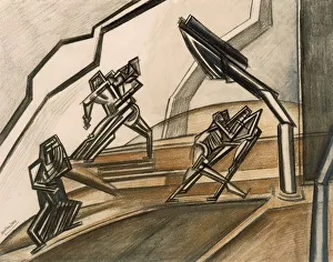 Front Door Prints: Combat No. 2. Creator: Percy Wyndham Lewis (1882-1957)