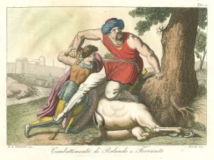 Saracen Prints: Combat between Roland and Ferragus, c1820. Artist: Antonio Verico