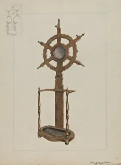 Edward L Loper Prints: Combination Hat Rack and Umbrella Stand, c. 1936. Creator: Edward L Loper