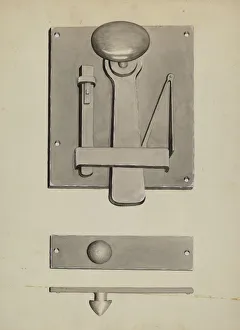 Device Gallery: Combination Latch / Lock, c. 1936. Creator: James M. Lawson