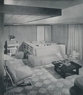 A combination living and dining room, 1942 A combination living and dining room, 1942