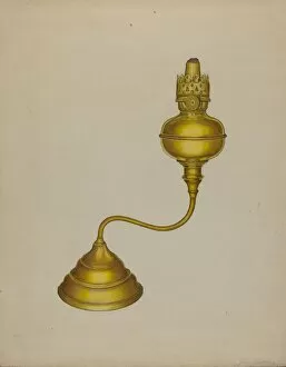 Combination Peg Lamp / Candleholder, c. 1937. Creator: John Cutting