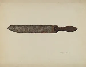 Hand Tool Prints: Combination Saw/Knife, 1938. Creator: George Roehl