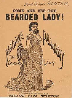 Variety Act Prints: Come and See The Bearded Lady!, 1886. Creator: Unknown