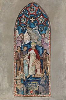 1924 Prints: Come to Me, sketch for a stained glass window in Pori Church