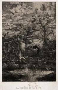 1822 1885 Prints: The Comedy of Death, 1854. Creator: Rodolphe Bresdin (French, 1822-1885); Lemercier