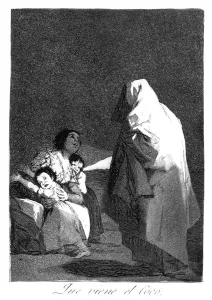 Here comes the bogeyman, 1799. Artist: Francisco Goya
