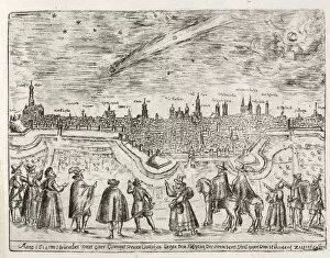 Comet Gallery: Comet seen over Augsburg end of November 1618, pub. 1618. Creator: German School (17th Century)