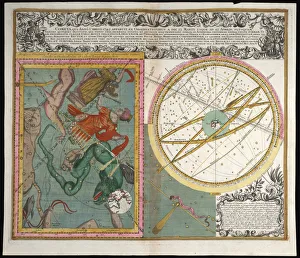 Celestial Sphere Prints: Cometa, qui anno Christi, 1742. Artist: Seutter, Matthaeus (1678-1757)