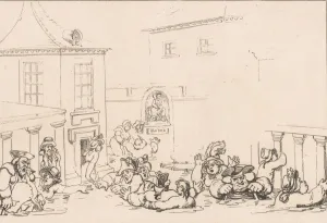 Comforts of Bath, Plate 7, January 6, 1798. January 6, 1798. Creator: Thomas Rowlandson