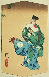 Section Of Harimaze Sheet Prints: Comic Dancers in Mikawa Province (Mikawa)