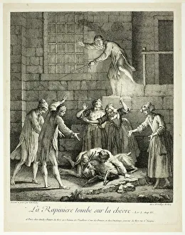 Comic Stories: The Plunderer Falls on the Goat, 1726. Creator: Jean-Baptiste Oudry