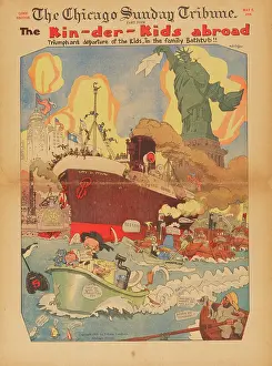 Comic strips from the series Kin-der-Kids. Chicago Tribune, 1906-1907. Creator: Feininger, Lyonel (1871-1956)