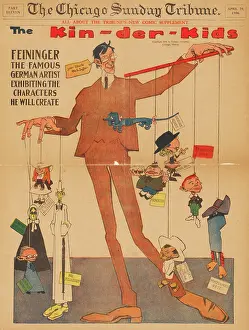 Comic strips from the series Kin-der-Kids. Chicago Tribune, 1906-1907. Creator: Feininger, Lyonel (1871-1956)