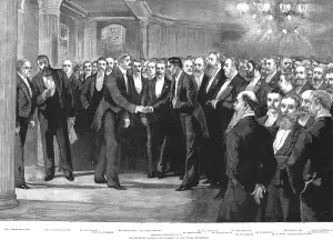 The Coming of Age of The Graphic'; The Reception before the Banquet at the Hotel Metropole, 1890 Creator: Unknown. The Coming of Age of The Graphic'; The Reception before the Banquet at the Hotel Metropole, 1890 Creator: Unknown