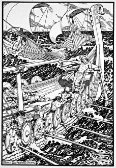 Norse Prints: The Coming of the Northmen, 1913. Artist: Morris Meredith Williams