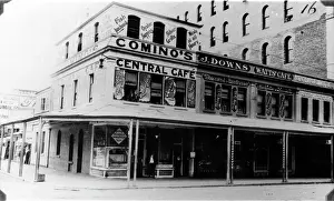 Store Prints: Comino's Central Cafe on the corner of Edward and Adelaide Streets, Brisbane, c1910