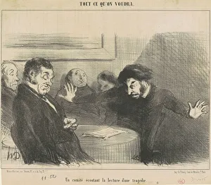 Un comité écoutant la lecture d'une tragédie, 19th century. Creator: Honore Daumier