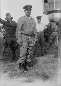Transatlantic Prints: Commander Scott just off R-34, 1919. Creator: Bain News Service