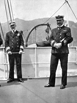 Commander Sir Archibald Milne (1855-1938) with Captain V Stanley, 1908. Artist: Queen Alexandra